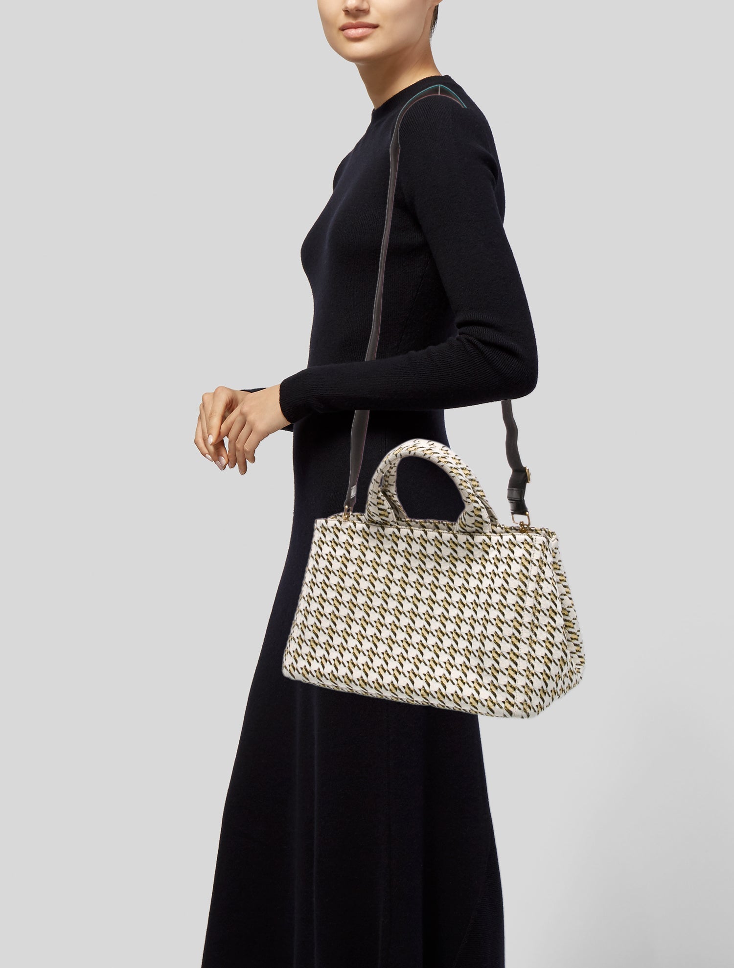 Prada Enameled Metal Triangle Shoulder Bag